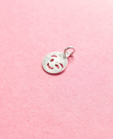 Wink Eye Emoji Face Charm In 925 Sterling Silver