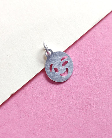 Wink Eye Emoji Face Charm In 925 Sterling Silver