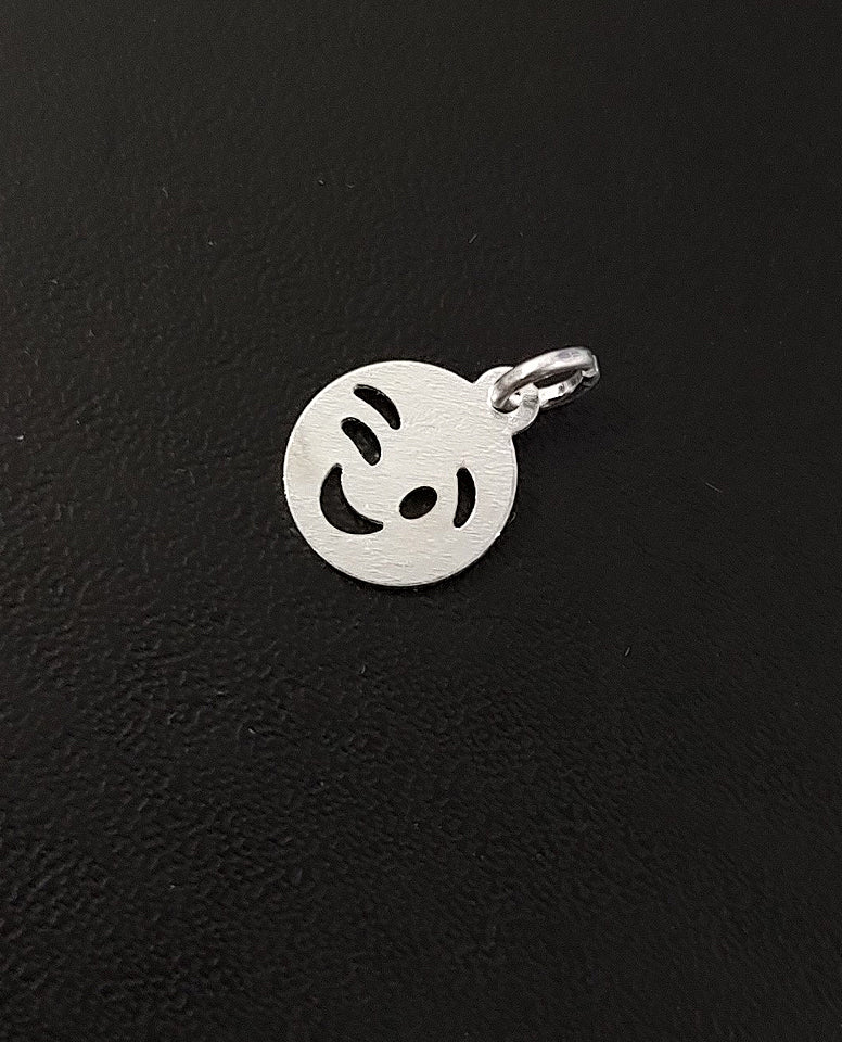 Wink Eye Emoji Face Charm In 925 Sterling Silver